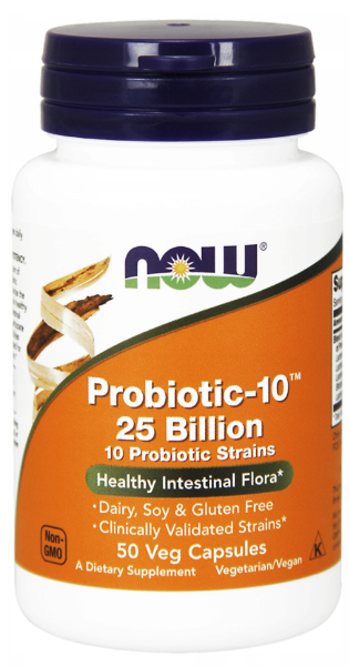 Now Foods Probiotic-10 25 Milliarden 50 Gemüsekapseln ist ein leistungsstarkes Ergänzungsmittel mit 5 Milliarden lebenden Kulturen, das die Verdauung unterstützt und das Immunsystem stärkt.