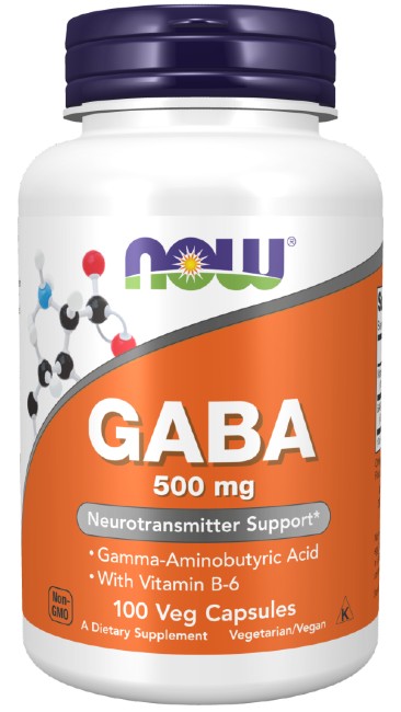 Now Foods GABA 500 mg 200 Vegetable Capsules promote relaxation and support the nervous system for improved sleep quality.