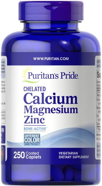 Chelated Calcium Magnesium Zink 250 überzogene Kapseln - Front 2