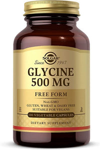 Vorschaubild für Eine Flasche Solgar Glycin 500 mg 100 pflanzliche Kapseln freie Form.