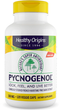 Daumennagel für Pycnogenol 150 mg 120 Veggie-Kapseln von Healthy Origins sind ein Nahrungsergänzungsmittel, das die kardiovaskuläre Gesundheit fördert und antioxidative Vorteile bietet.