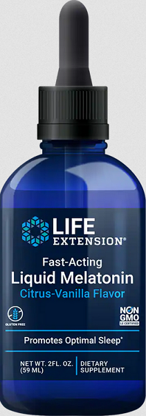 Life Extension Schnell wirkendes flüssiges Melatonin (Citrus-Vanille) 59 ml.