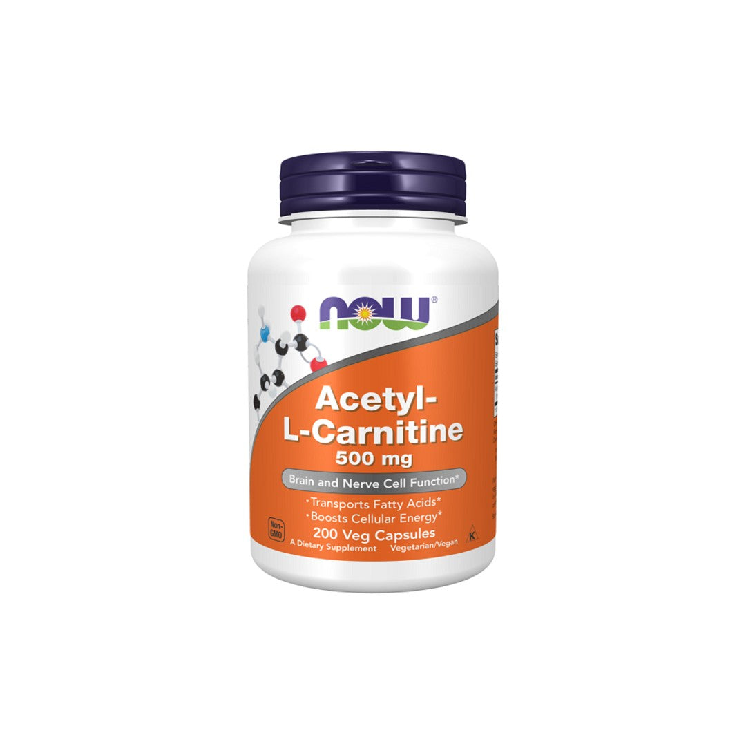 Now Foods Acetyl-L-Carnitin 500 mg 200 pflanzliche Kapseln.
