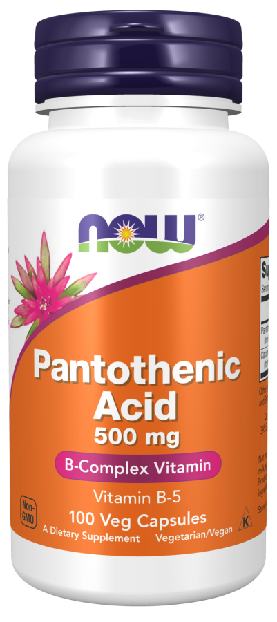 Now Foods Pantothensäure 500 mg 100 Vegikapseln unterstützt den Energiestoffwechsel und das Immunsystem.