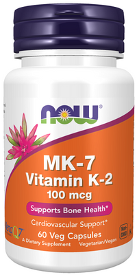 Thumbnail for Now Foods Vitamin K-2 MK-7 100 mcg 60 vege capsules is a highly beneficial supplement for promoting healthy bones. With its powerful dose of vitamin K2, it supports bone health and helps prevent the development of...