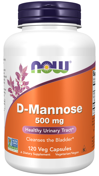Now Foods D-Mannose 500 mg 120 pflanzliche Kapseln.