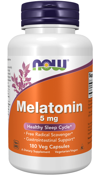 Now Foods Melatonin 5 mg 180 Veggie-Kapseln.