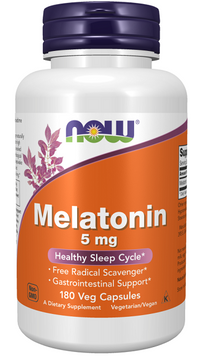Vorschaubild für Now Foods Melatonin 5 mg 180 Veggie-Kapseln.