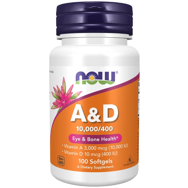 Vitamin A 10 000 IU & D 400 IU 100 Softgels - front