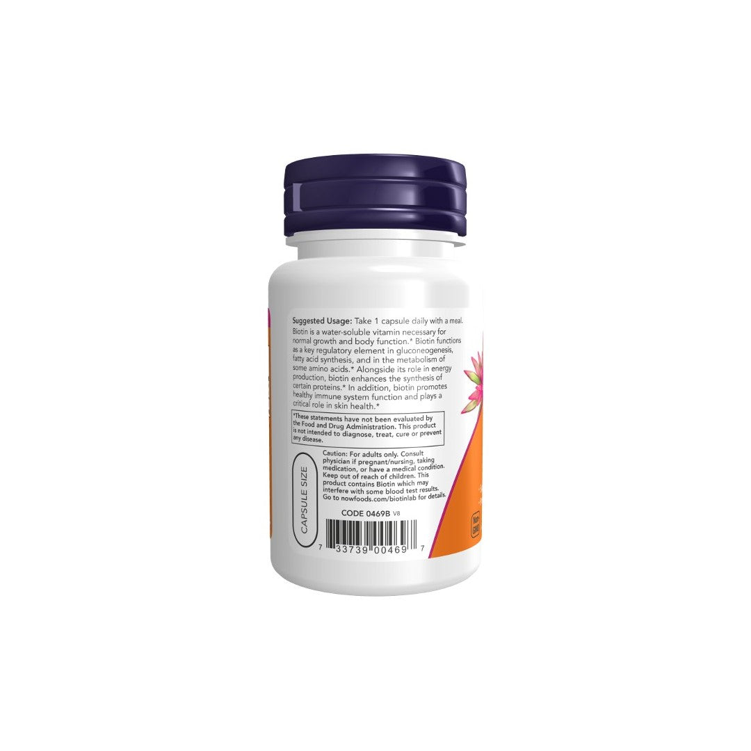 Biotin 1000 mcg 100 Veg Capsules - back