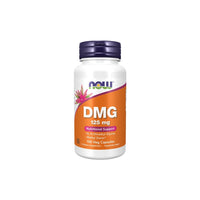 Thumbnail for A bottle of Now Foods DMG 125 mg 100 Veg Capsules supplement, formulated for immune system support, featuring 100 veg capsules.