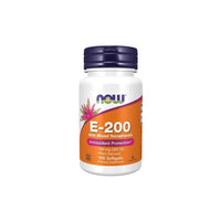 Thumbnail for Bottle of Now Foods Vitamin E-200 With Mixed Tocopherols 100 Softgels dietary supplement for immune system support.