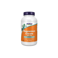 Thumbnail for A bottle of Now Foods Magnesium Citrate 200 mg 250 Tablets, labeled for nervous system support and energy production, containing 250 tablets.