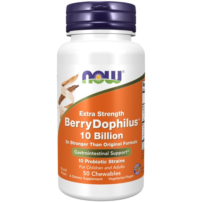 BerryDophilus Extra Strength 10 Billionen 50 Kautabletten - vorne