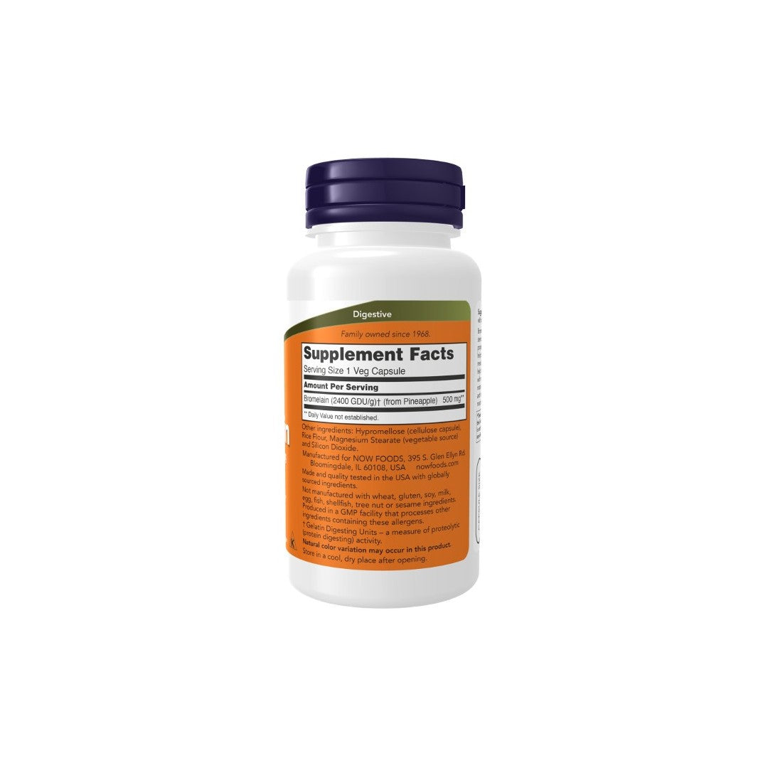 Bromelain 500 mg 120 Veg Capsules - supplement facts