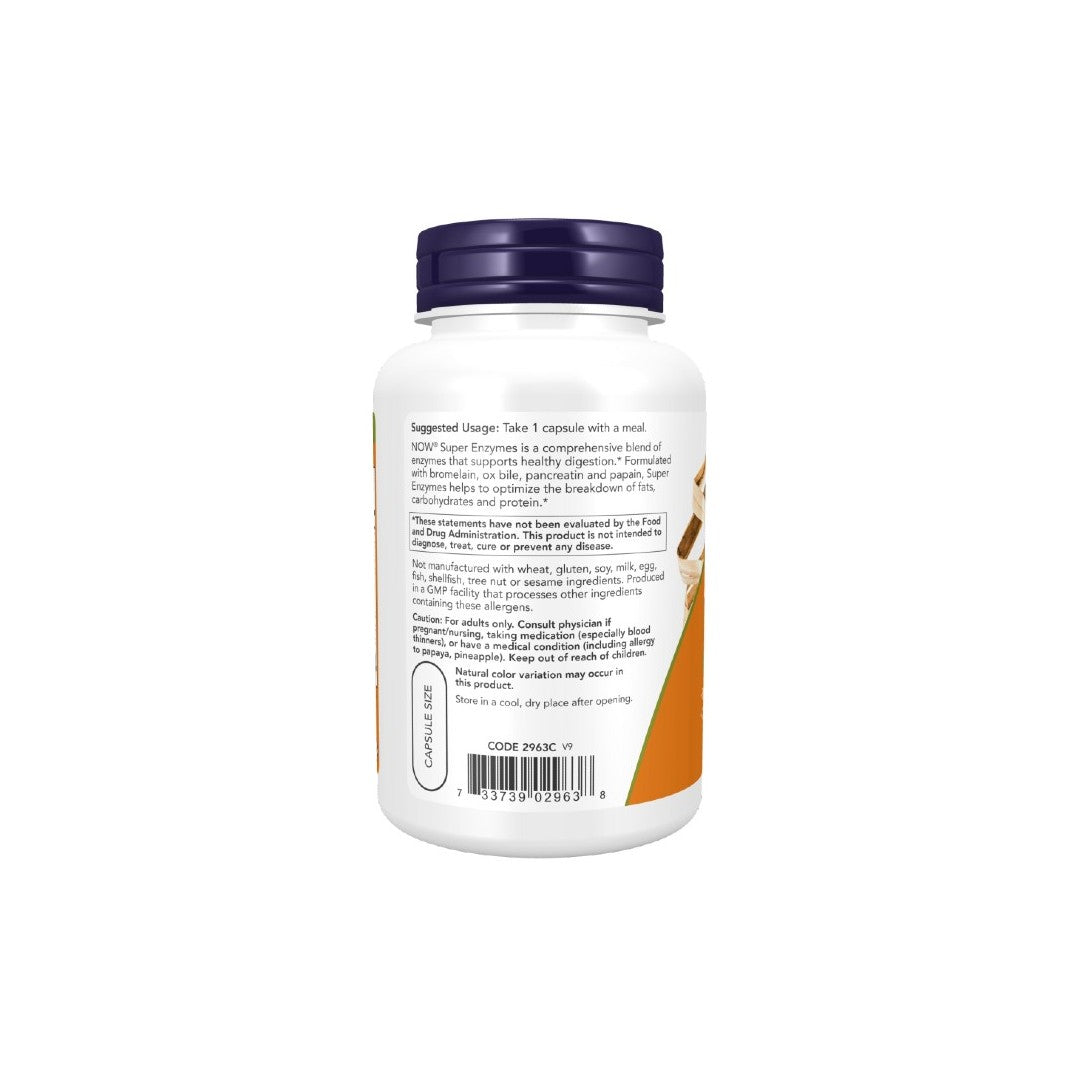 Super Enzymes 180 Capsules - back
