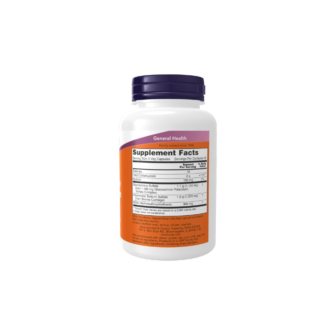 Glucosamine & Chondroitin with MSM 90 Vegetable Capsules - supplement facts
