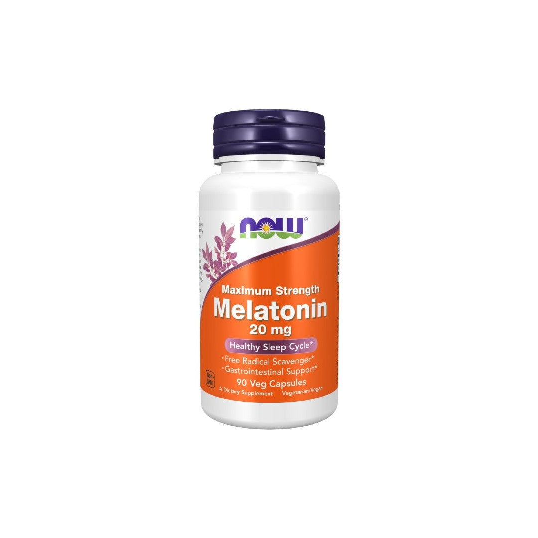 Melatonin, Maximale Stärke 20 mg 90 Gemüsekapseln - vorne