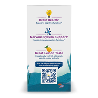 Thumbnail for The packaging of Nordic Naturals' Complete Omega Junior 283 mg 90 Soft Gels highlights its support for brain health and the nervous system, enhanced with Omega-3 fatty acids to promote children's well-being. Enjoy a delicious lemon flavor, and scan the QR code for access to product test results.