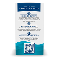 Thumbnail for Promotional card featuring Nordic Naturals' Omega-3 690 mg 180 Soft Gels with a refreshing lemon taste, showcasing their commitment to superior quality, integrity, and product transparency in each supplement. Uncover the benefits of DHA and EPA by scanning the QR code below.