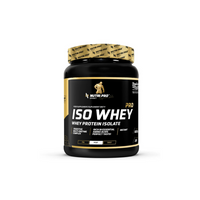 Thumbnail for The stylish container of Iso Whey PRO - Whey Protein Isolate 600g - Strawberry Flavour from Nutri Pro Sport, enhanced with amino acids, is noted for being lactose-free and is perfect for pre/post-workout.