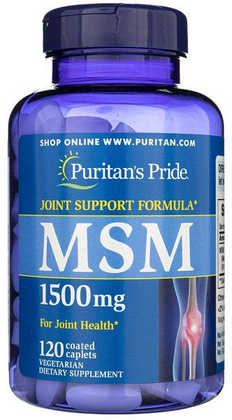 Puritan's Pride MSM 1500 mg 120 überzogene Kapseln unterstützen die Gesundheit der Gelenke und fördern gesundes Haar.