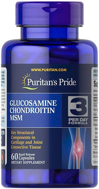 Vorschaubild für Puritan's Pride Glucosamin Chondroitin MSM 60 Kapseln.