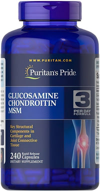 Vorschaubild für Puritan's Pride Glucosamin Chondroitin MSM 240 Kapseln.