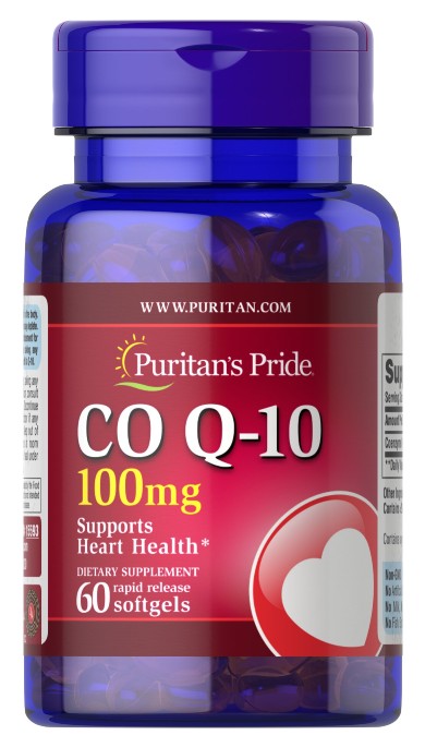 Puritan's Pride Q-SORB™ Co Q-10 100 mg 60 schnell freisetzende Weichkapseln. Eine antioxidative Ergänzung mit Q10, Co Q-10.
