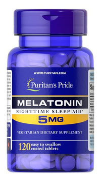 Vorschaubild für Puritan's Pride Melatonin 5 mg 120 Tabletten.