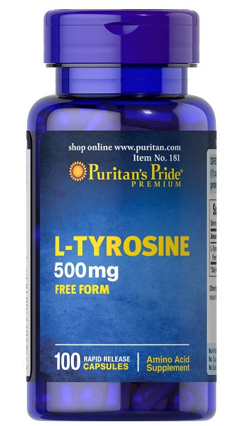 L-Tyrosin 500 mg Freie Form 100 Rapid Release Caps - Front 2