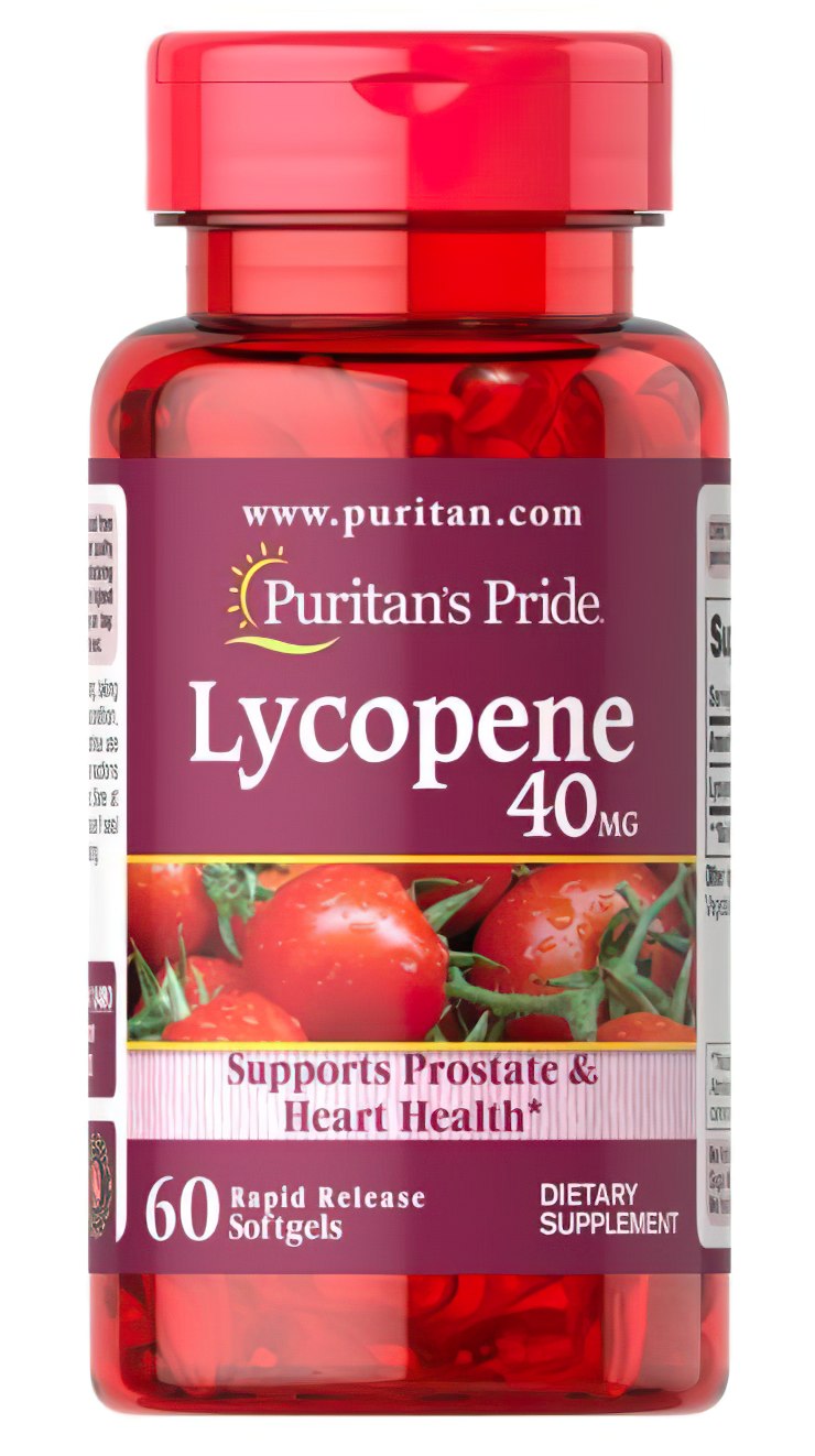 Puritan's Pride Lycopin 40 mg 60 Rapid Release Softgels.