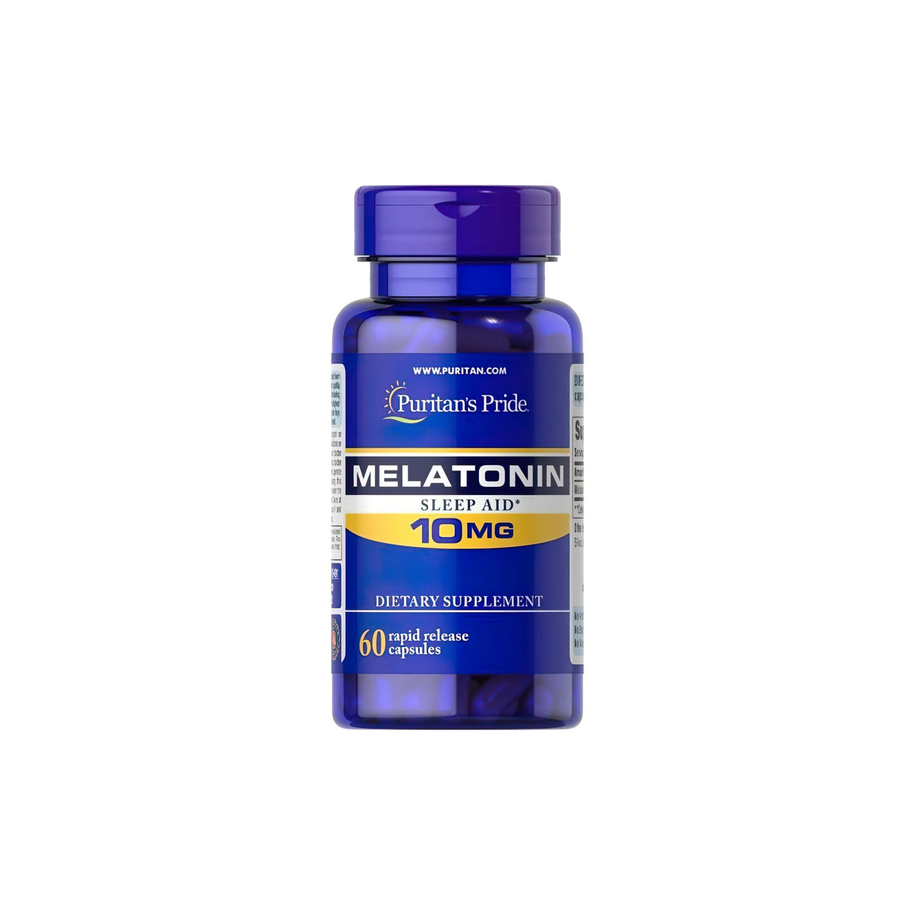 Puritan's Pride Melatonin 10 mg 60 schnell freisetzende Kapseln.