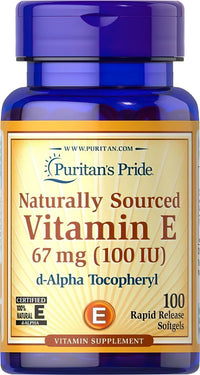 Vorschaubild für Puritan's Pride Vitamin E 100 IU D-Alpha Tocopherol 100% Natürlich 100 Rapid Release Softgels.