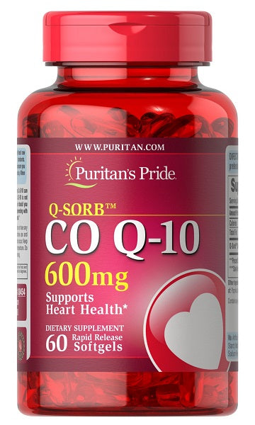 Puritan's Pride Coenzym Q10 600 mg 60 Weichkapseln mit schneller Wirkstofffreisetzung Q-SORB™ Kapseln.