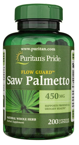 Fördere die Gesundheit der Prostata und verbessere die Harnfunktion mit Puritan's Pride Saw Palmetto 450 mg 200 Rapid Release Capsules.