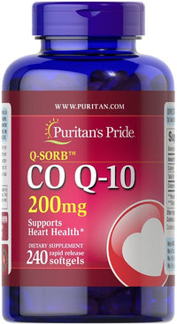 Vorschaubild für Puritan's Pride Coenzym Q10 - 200 mg 240 Rapid Release Softgels Q-SORB Kapseln.