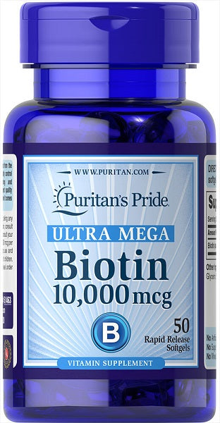 Puritan's Pride Biotin - 10000 mcg, ein Nahrungsergänzungsmittel.
