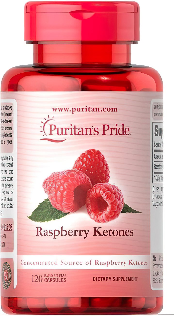 Puritan's Pride Raspberry Ketones 100 mg 120 Rapid Realase Kapseln, ein kraftvolles Nahrungsergänzungsmittel mit vielen Antioxidantien, das die Gewichtsabnahme fördert und den Stoffwechsel ankurbelt.