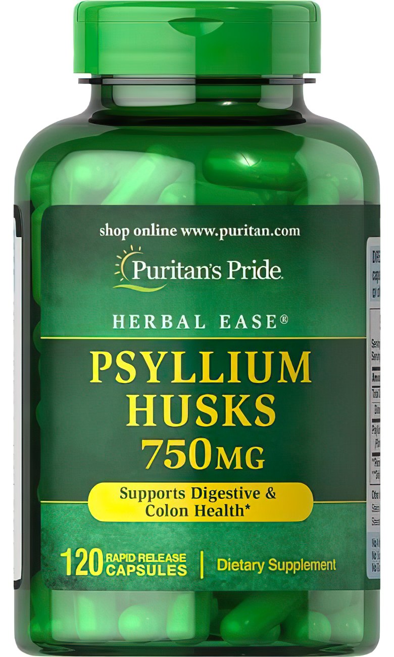 Puritan's Pride Psyllium Husks 750 mg 120 Rapid Release Capsules - ein starkes Entgiftungsmittel für das Verdauungssystem.