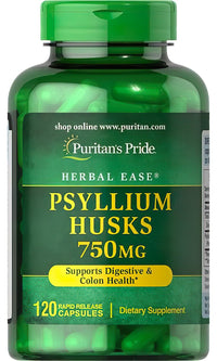 Vorschaubild für Puritan's Pride Psyllium Husks 750 mg 120 Rapid Release Capsules - ein starkes Entgiftungsmittel für das Verdauungssystem.