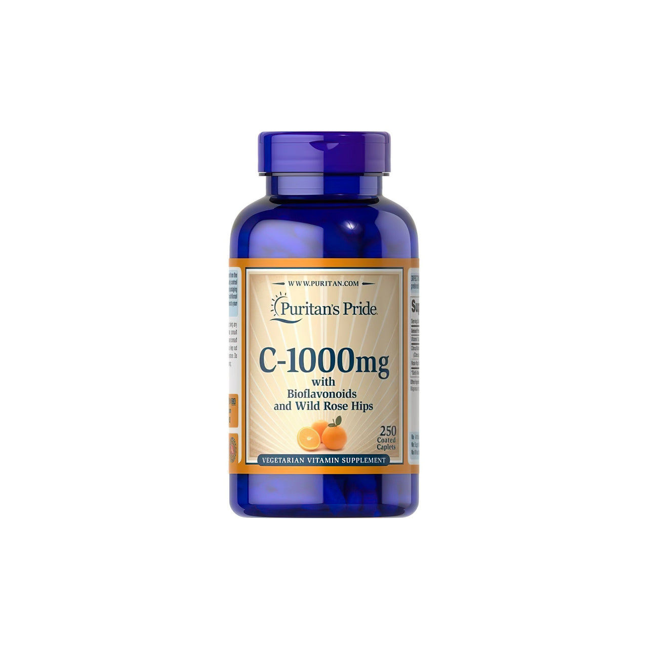 Eine Flasche Puritan's Pride Vitamin C-1000 mg mit Bioflavonoiden & Hagebutten 250 Kapseln.