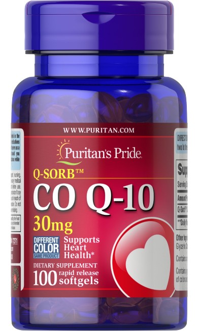 Puritan's Pride bietet mit Q-SORB™ Co Q-10 30 mg 100 schnell freisetzende Weichkapseln ein Nahrungsergänzungsmittel, das die Ausdauer und das Energieniveau unterstützt.