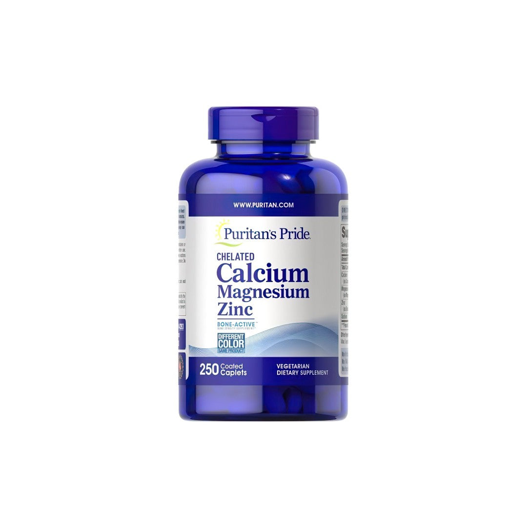 Chelated Calcium Magnesium Zink 250 überzogene Kapseln - Vorderseite