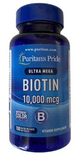 Puritan's Pride Biotin - 10000 mcg 100 softgels is a nutrient that can boost energy levels and promote healthy hair.