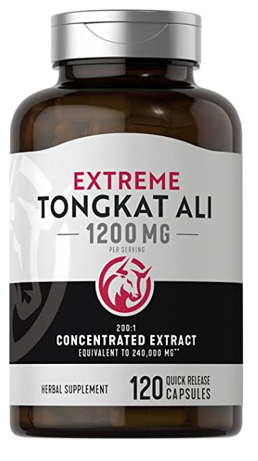 PipingRock's Tongkat Ali Longjack Extract 1200mg 120 Quick Release Capsules is formulated to enhance endurance and stamina, optimize hormonal health, and boost sexual drive.