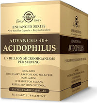 Vorschaubild für eine Schachtel Solgar Advanced 40+ Acidophilus 120 pflanzliche Kapseln.