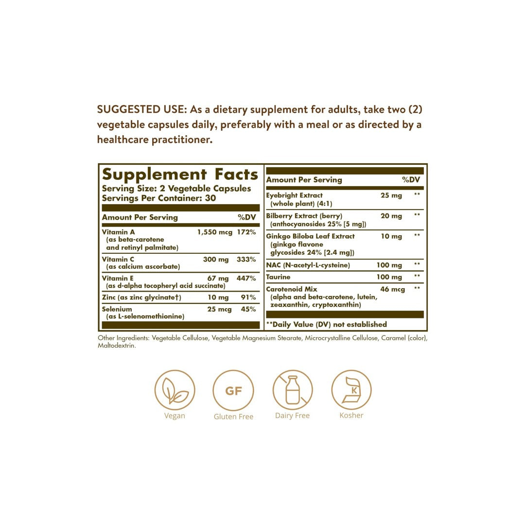 Heidelbeer-Ginkgo-Augentrost-Komplex 60 Gemüsekapseln - Supplement Fakten