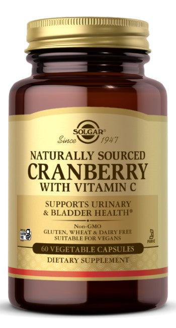 Solgar Natürliche Cranberry mit Vitamin C 60 pflanzliche Kapseln mit Vorteilen für das Immunsystem und die Gesundheit der Harnwege.