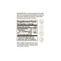 Vorschaubild für Ein Etikett mit dem Inhalt eines Solgar Flavo-Zinc Zink 23 mg 50 Lutschtabletten.